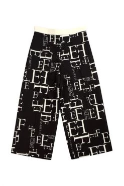 Elisabetta Franchi Wijde Broeken Wide Trousers Black