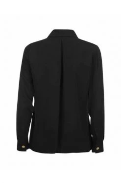 Elisabetta Franchi Longsleeve Shirts Slip Line Georgette Shirt Black -Elisabetta Franchi Winkel 2dfdb51f2a731c131cf00044083bd495