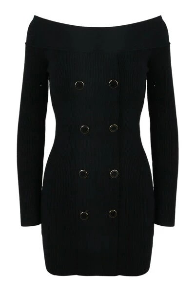 Elisabetta Franchi Casual Jurken Midi Dresses Black 1 Elisabetta Franchi Casual Jurken Midi Dresses Black