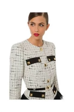 Elisabetta Franchi Blazers Tweed Jackets White -Elisabetta Franchi Winkel 2ea330fd67e38ebe13f75389c48a31a5