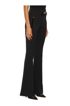 Elisabetta Franchi Wijde Broeken Wide Trousers Black -Elisabetta Franchi Winkel 2ea432d1e44d38a88df6e9edfcd9ee0a