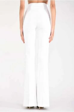 Elisabetta Franchi Wijde Broeken Wide Trousers White