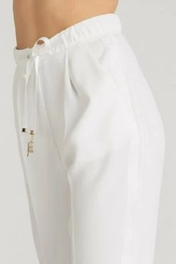 Elisabetta Franchi Wijde Broeken Tapered Pants White -Elisabetta Franchi Winkel 2eed2ab0a8b616701adf49a1b82e782d