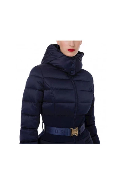 Elisabetta Franchi Parka Jassen Down Coats Blue 3 Elisabetta Franchi Parka Jassen Down Coats Blue - Afbeelding 3