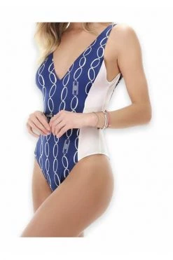 Elisabetta Franchi Badpakken Whole Fantasy Full Chains Blue