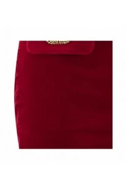 Elisabetta Franchi Wijde Broeken Velvet Close-fitting Trousers Red