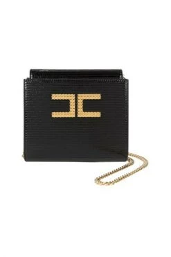 Elisabetta Franchi Schoudertassen SQUARE BAG WITH SHOULDER STRAP Black -Elisabetta Franchi Winkel 32a57fc6e49048138b5888c8715b5454