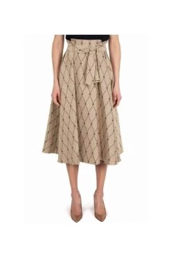 Elisabetta Franchi Midirokken Midi Skirts Beige -Elisabetta Franchi Winkel 3311d4676e92bd9b5d0debdd507df65d