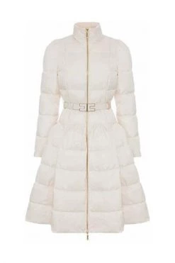 Elisabetta Franchi Parka Jassen Belted Coat White