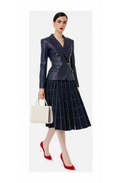 Elisabetta Franchi Leren En Suède Jassen Leather Jackets Blue -Elisabetta Franchi Winkel 335e03585abcf6be1c30a45ab10abcc5