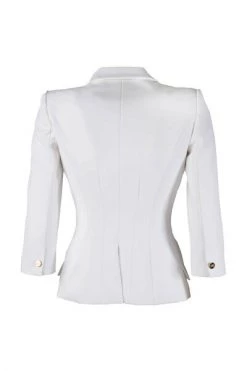 Elisabetta Franchi Blazers Fitted Jacket With Lapels White -Elisabetta Franchi Winkel 33e2107a368212bb2fddbc32ac7d69c4