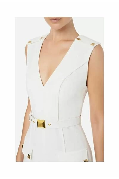 Elisabetta Franchi Casual Jurken Midi Dresses White 2 Elisabetta Franchi Casual Jurken Midi Dresses White - Afbeelding 2