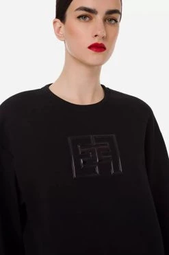 Elisabetta Franchi Hoodies & Sweatvesten Sweatshirts Black