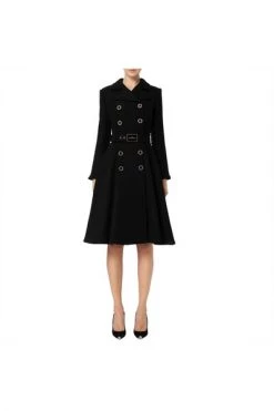 Elisabetta Franchi Trenchcoats & Mantels Double Breasted Coat Black