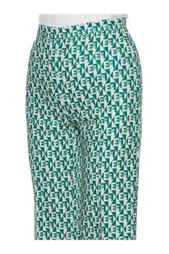 Elisabetta Franchi Wijde Broeken Palazzo Trousers With Diamond Pattern Green -Elisabetta Franchi Winkel 35f213e579459cbde2fd4b2921e009fc