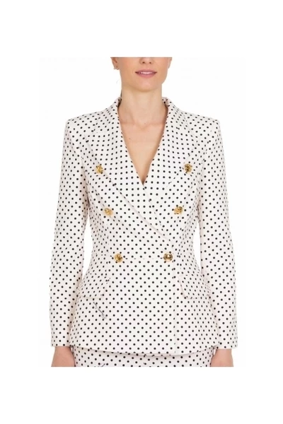 Elisabetta Franchi Blazers Dot-print Blazer White 2 Elisabetta Franchi Blazers Dot-print Blazer White - Afbeelding 2