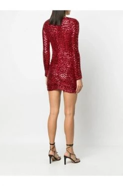 Elisabetta Franchi Casual Jurken Mini Draped Dress In Full Sequins Beige -Elisabetta Franchi Winkel 3630bdd8c6788cdfa6c7faff9dd2e8ec