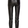 Elisabetta Franchi Leren Broeken Leather Trousers Black