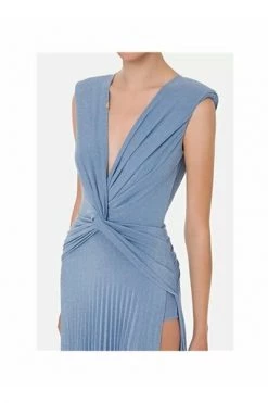 Elisabetta Franchi Maxi Jurken Maxi Dress Blue -Elisabetta Franchi Winkel 36c0b0495440076b3cc0d6ffdff03810