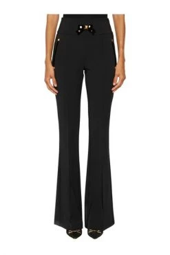 Elisabetta Franchi Wijde Broeken Wide Trousers Black -Elisabetta Franchi Winkel 36d041137321466aab4358a7b96db5d2