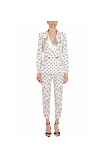 Elisabetta Franchi Blazers Dot-print Blazer White 1 Elisabetta Franchi Blazers Dot-print Blazer White