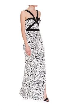 Elisabetta Franchi Jurken Red Carpet Mermaid-Style Dress With Rose Print White -Elisabetta Franchi Winkel 3815e775ceade7d010a0ab32b948fb51