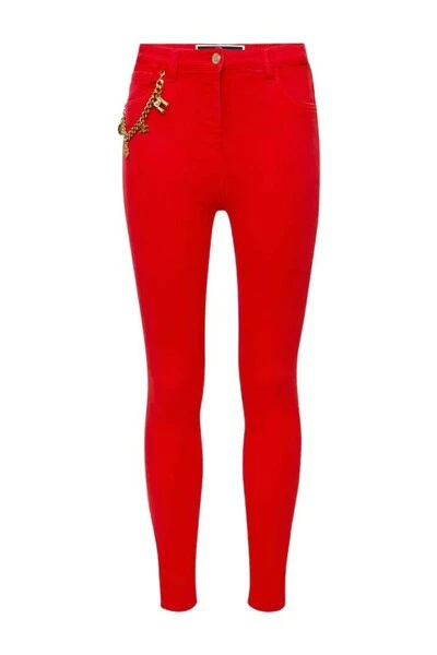 Elisabetta Franchi Pantalons Super Skinny Jeans Red 2 Elisabetta Franchi Pantalons Super Skinny Jeans Red - Afbeelding 2