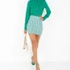 Elisabetta Franchi Longsleeve Shirts Long -sleeved Georgette Shirt With Micro Buttons Green