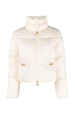Elisabetta Franchi Gewatteerde Jassen Butter Short Padded Jacket White