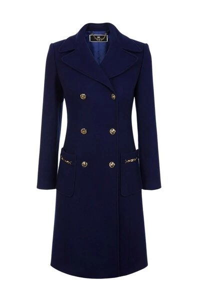 Elisabetta Franchi Trenchcoats & Mantels Double-Breasted Coats Blue 4 Elisabetta Franchi Trenchcoats & Mantels Double-Breasted Coats Blue - Afbeelding 4