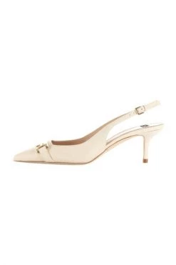 Elisabetta Franchi Pumps Low Slingback Sandals With Logo Beige -Elisabetta Franchi Winkel 3a1771b30a4bc792ef6d227938542efe