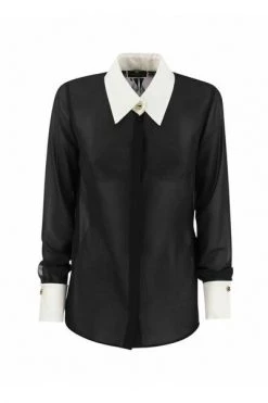 Elisabetta Franchi Longsleeve Shirts Shirt With Contrasts Black -Elisabetta Franchi Winkel 3afab929da6646cef07bf826e4931fda
