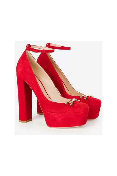 Elisabetta Franchi Pumps High Heel Sandals Red 2 Elisabetta Franchi Pumps High Heel Sandals Red - Afbeelding 2