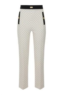 Elisabetta Franchi Flared Jeans FLARED TROUSERS WITH STUDS PRINT White