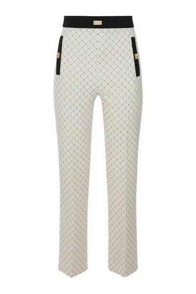 Elisabetta Franchi Flared Jeans FLARED TROUSERS WITH STUDS PRINT White 1 Elisabetta Franchi Flared Jeans FLARED TROUSERS WITH STUDS PRINT White