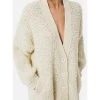 Elisabetta Franchi Vesten Over Fitting Knit Coat Beige