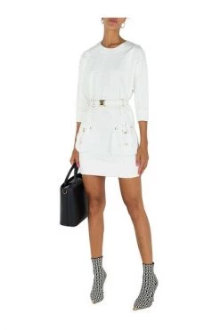 Elisabetta Franchi Casual Jurken Dress AB15826E2 White