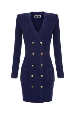 Elisabetta Franchi Casual Jurken Knitted Dresses Blue