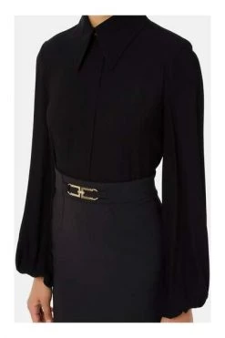 Elisabetta Franchi Longsleeve Shirts Suffer Sleeve Shirt Black -Elisabetta Franchi Winkel 3c1820293477cee0f3637778c616d044