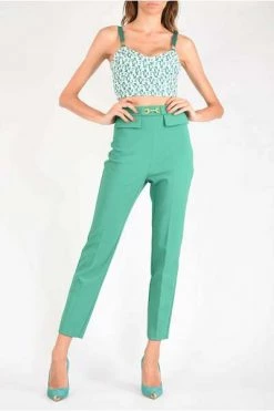 Elisabetta Franchi Chino's Chinos Trousers Green -Elisabetta Franchi Winkel 3c3f54f4d3ea542300585e0331236743
