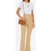 Elisabetta Franchi Wijde Broeken Flare Fit Pants Beige