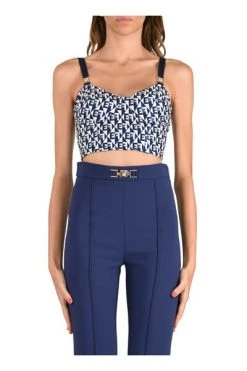 Elisabetta Franchi Tops Crop Top Blue -Elisabetta Franchi Winkel 3d5e7419c05885096703b6db82faa48a