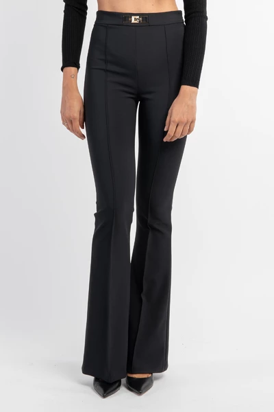 Wijde Broeken Elisabetta Franchi Trousers Black Black 6 Wijde Broeken Elisabetta Franchi Trousers Black Black - Afbeelding 6