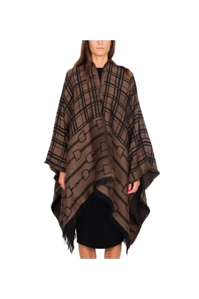 Elisabetta Franchi Poncho's Capes Brown 2 Elisabetta Franchi Poncho's Capes Brown - Afbeelding 2