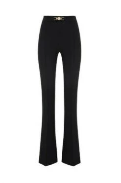 Elisabetta Franchi Wijde Broeken Trousers Black -Elisabetta Franchi Winkel 3f5a32f592745f5f108112deb4bcfb4e