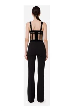 Jumpsuits & Tuinbroeken Elisabetta Franchi Trousers Black Black -Elisabetta Franchi Winkel 3fc9b5f9a0b148f483cd00149131635c