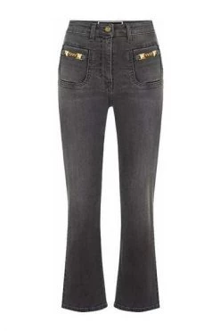 Elisabetta Franchi Flared Jeans Trousers Gray