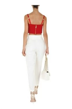 Elisabetta Franchi Tops Bustier With Sweetheart Neckline Red -Elisabetta Franchi Winkel 4086ca5e2dfbf2342036fe79ab1733ec