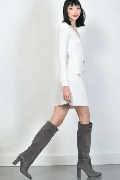 Elisabetta Franchi Jurken Knitted Dress White -Elisabetta Franchi Winkel 40899d9d916a8e3bda6cd7ba2716041f