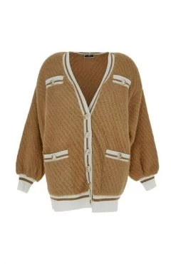 Elisabetta Franchi Vesten Soft Cardigan Beige